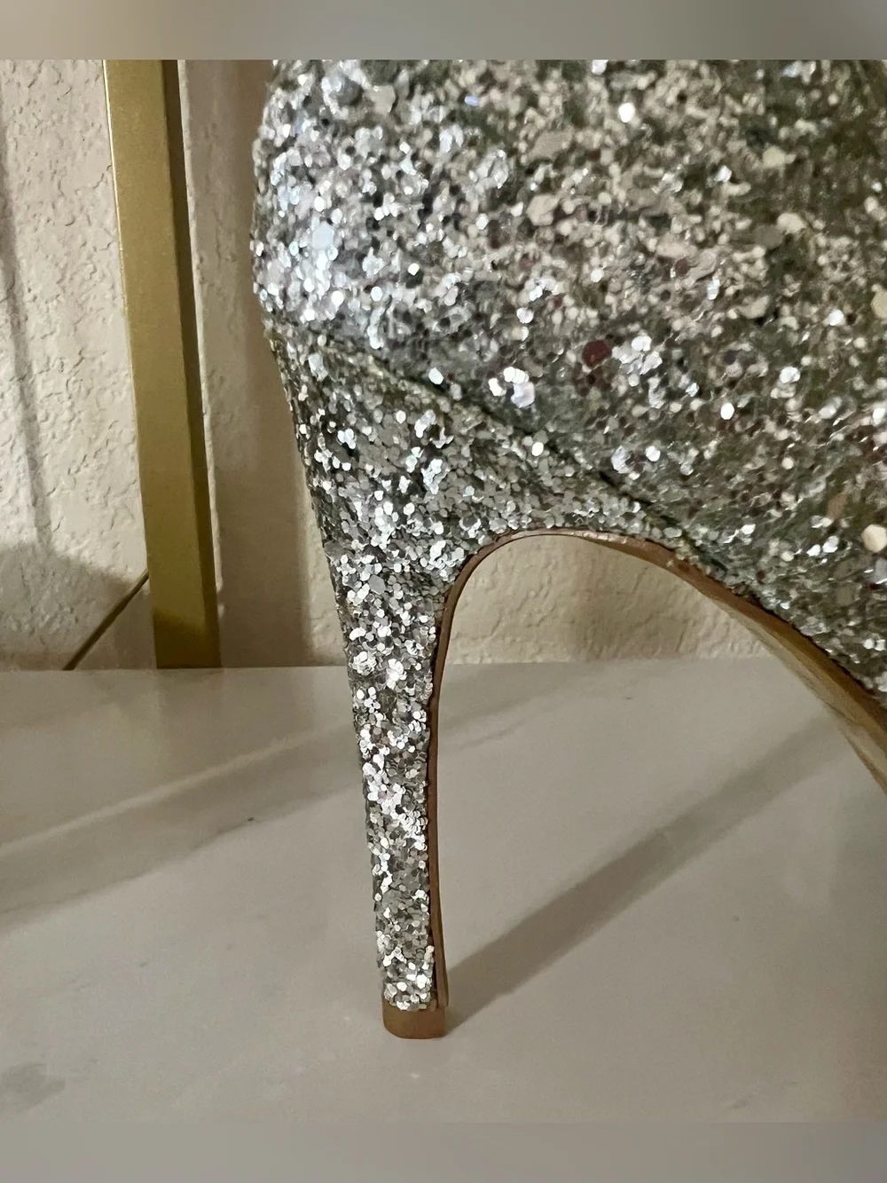 NEW Glitter Ombre Pointed Toe Pumps - Silver to Gold Heels